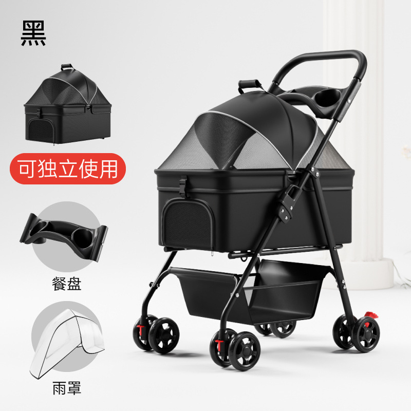 Carrito Separable para Mascotas Metal Plegable para Perros y Gatos Viajes