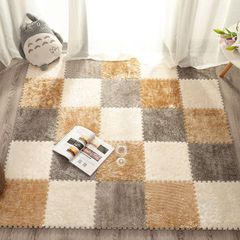 軽くて豪華でシンプルなスプライシングフロアマット、リビングルームのフルカバー、お手入れが簡単なフロアマット、自宅の寝室の汚れ防止と耐摩耗性のベビークロールマット