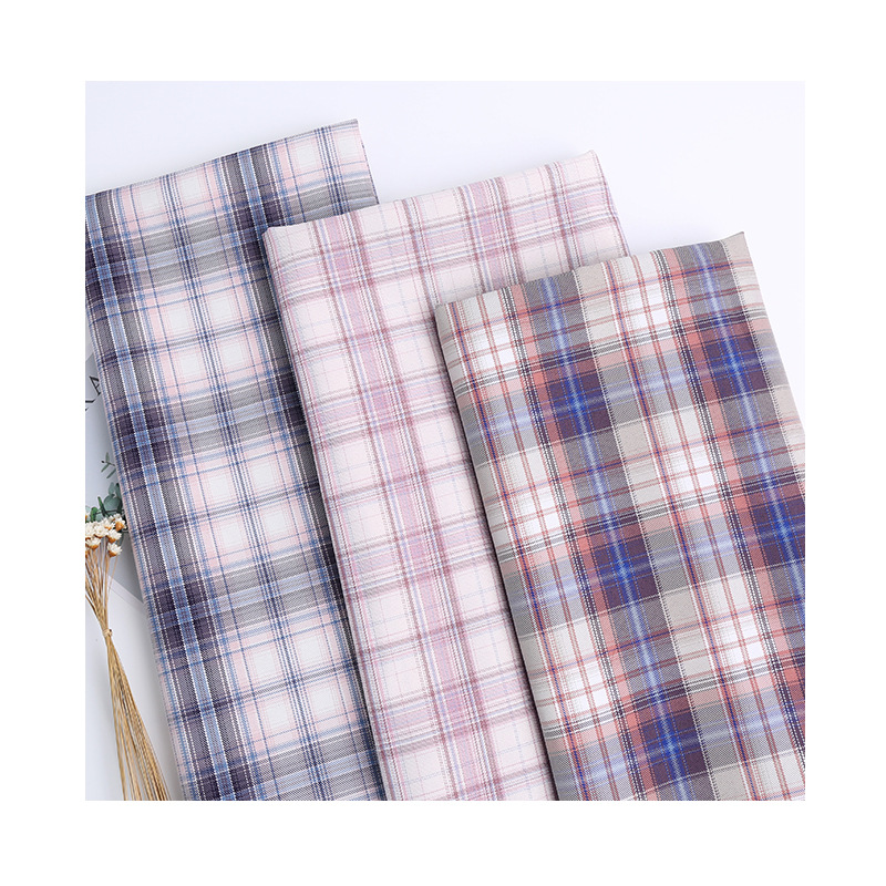 Tela a cuadros de poliéster teñida en hilo, disponible en stock, para uniformes JK, faldas plisadas, bolsos, estilo chino, jacquard image 6