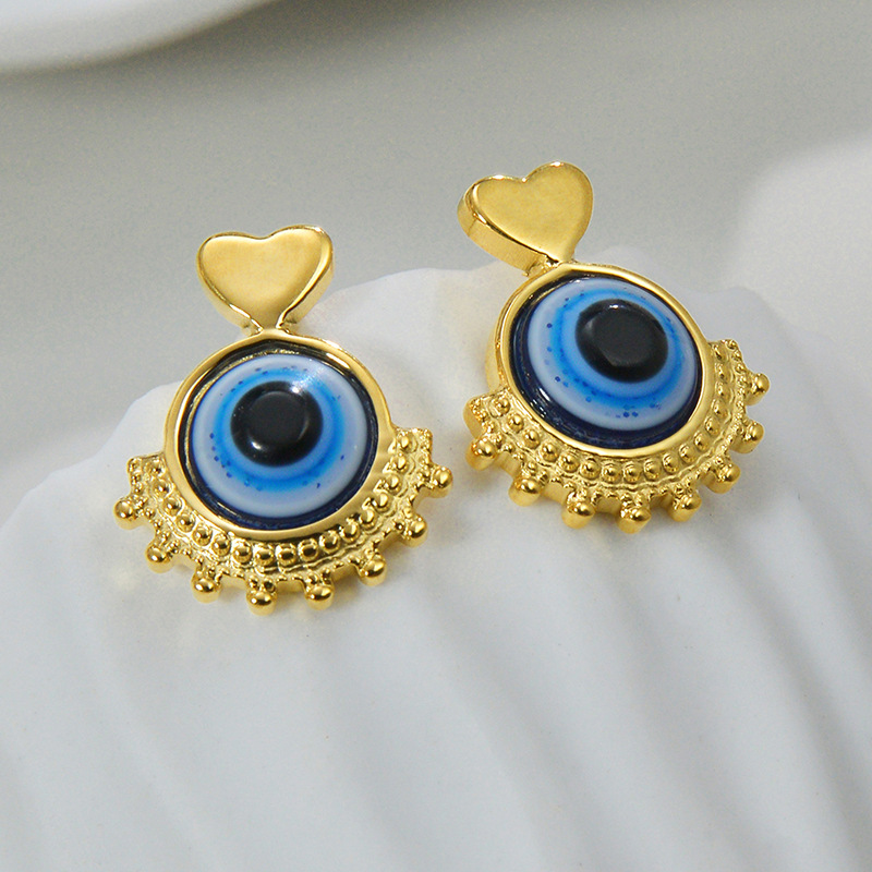 Fashion Geometric Stainless Steel Earrings Plating Turquoise Stainless Steel Earrings