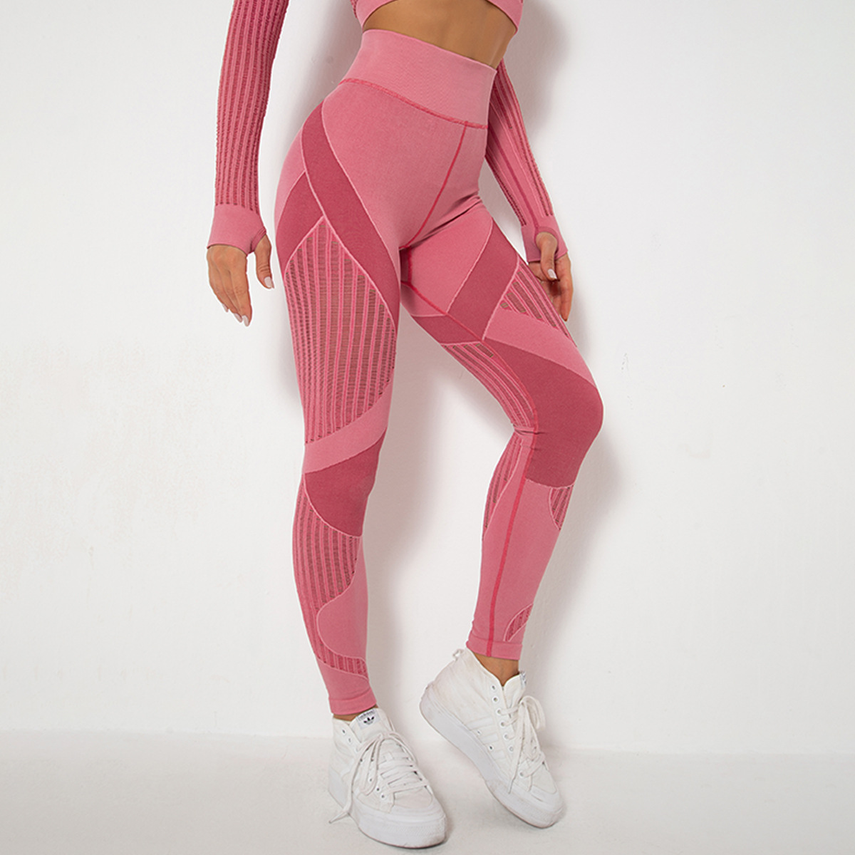 Women's Knitted Quick-drying Hollow Yoga Fitness Pants High Waist Hip Tight Sports Yoga Pants In Stock_voghion.com