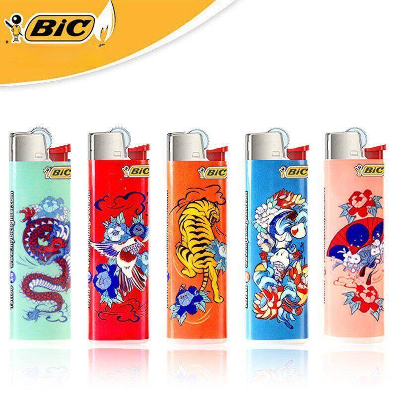 French Bic J3 lighter, new model, personalized tattoo design, flint wheel, paper-wrapped, disposable, genuine wholesale French Bic J3 lighter, new model, personalized tattoo design, flint wheel, paper-wrapped, disposable, genuine wholesale