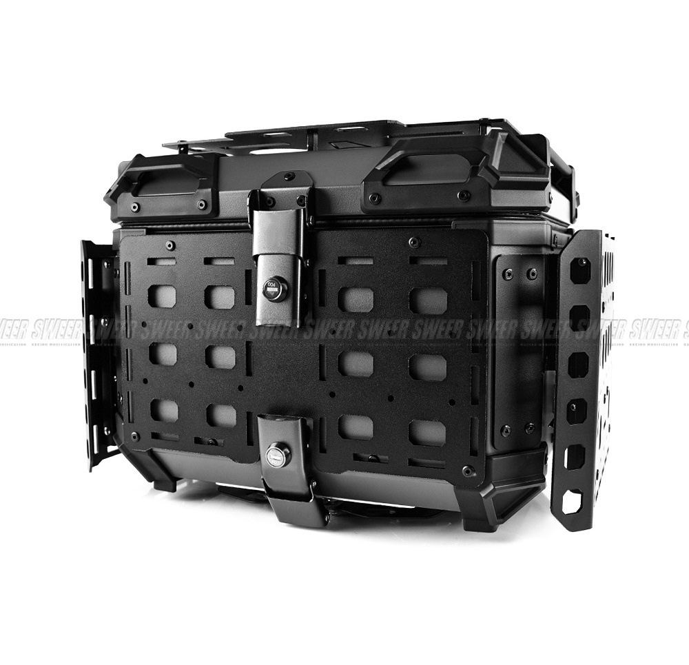45L Motorcycle Aluminum Alloy Tail Box Foldableing Armor New Aluminum Alloy Quick Release Waterproof and Anti-Collision Trunk