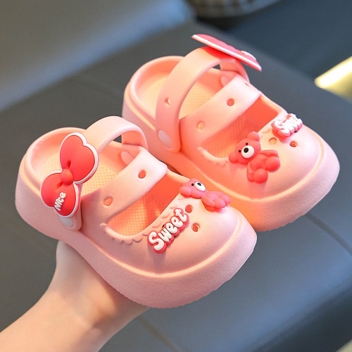 Baby EVA Ultra Lightweight Hole-to-Hole Shoes Summer Kindergarten Cute Children Outdoor Wear Soft Sole Non-Slip Girls' Cooling Slippers