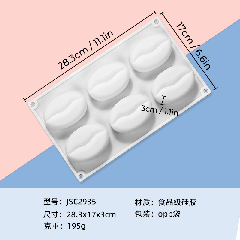 人気のある新商品6連食品級シリカゲルムース金型愛の形は高温に耐えて型抜きしやすいチョコレート金型です。|undefined