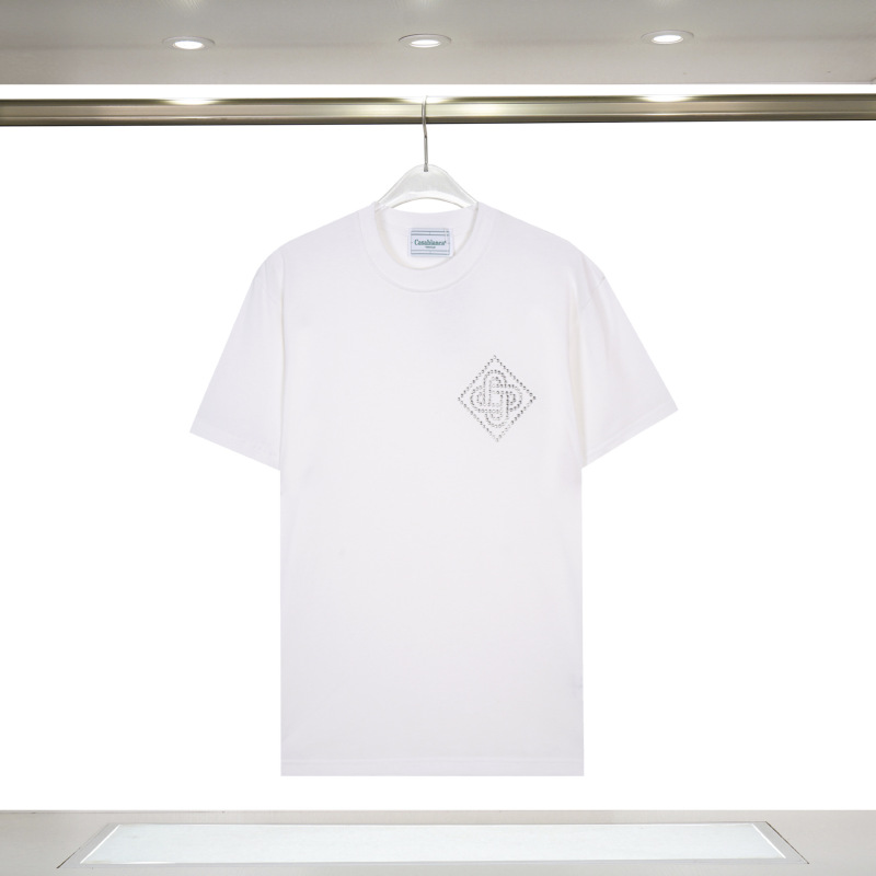 カサブランカ トレンド 半袖 夏新作 グリーン 三角文字 CASA テニスコート プリント Tシャツ|undefined