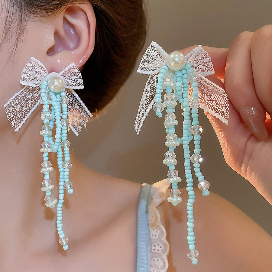 Pendientes de malla de pétalo de dopamina Pendientes de estilo de vacaciones junto al mar de estilo nuevo estilo caliente Pendientes de temperamento exagerado de todo fósforo al por mayor