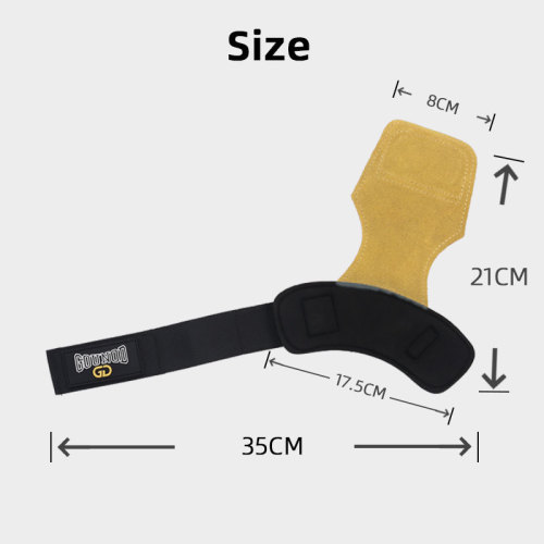 New leather strap with double-layer thickened leather palm guard for weight lifting equipment, anti-slip and wear-resistant wrist guard for hard pull grip 
