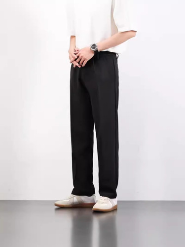 Spring and Summer New High-Quality Lightweight Business Casual Trousers with Elastic Design Sense, Niche Oversize Style