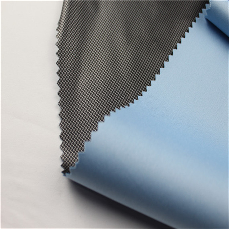 50D全涤平布贴膜 TPU贴膜小细格子布 服装 鞋材面料