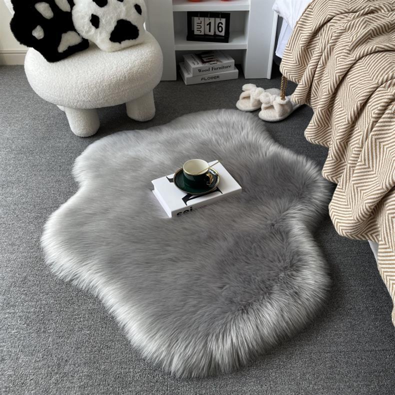 Carpet Door Mat Can Be Cut, Wabi-Sabi Style Carpet, Light Luxury Floor Mat, Silent Tatami Bay Window, Double-Sided Gray-White Carpet