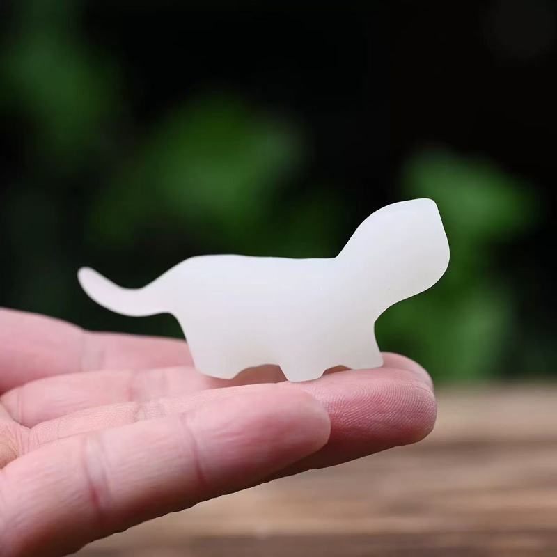 虹の木の彫刻のかわいい猫の手の件の虹の首をかしげる子猫のミニのデスクトップの置物の工芸品の家庭のアイデア|undefined