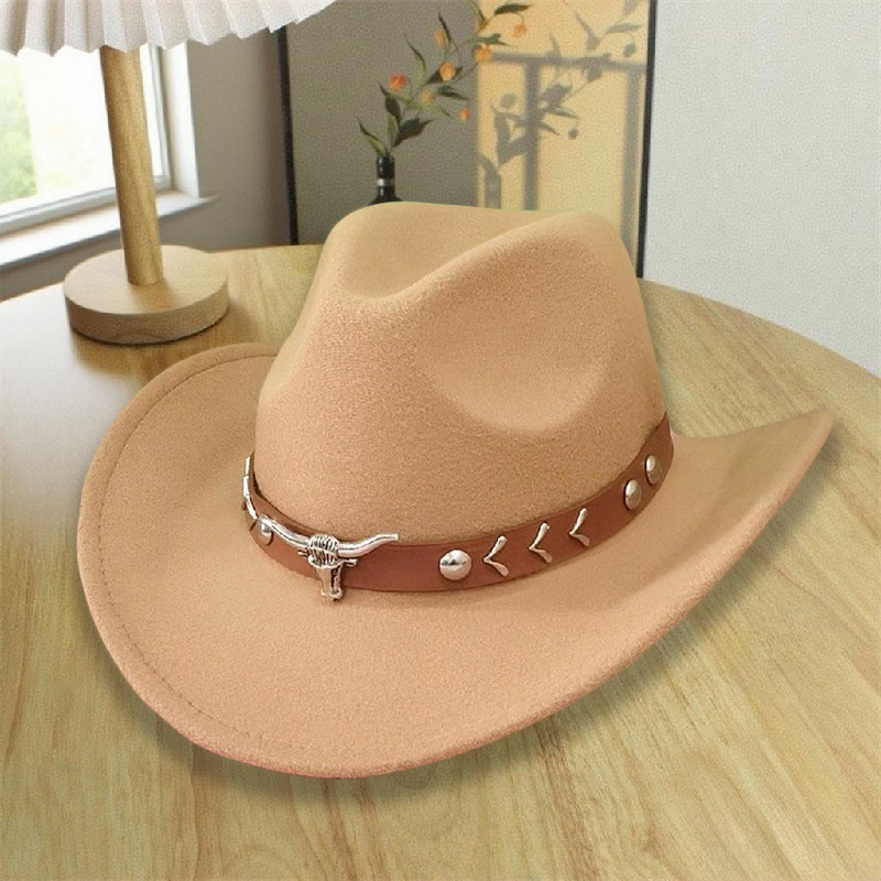 Sombrero nacional de feltro de estilo masculino, sombrero de vaquero occidental, sombrero de bordes retro, sombrero de caballo, fábrica al por mayor, venta caliente para mujeres