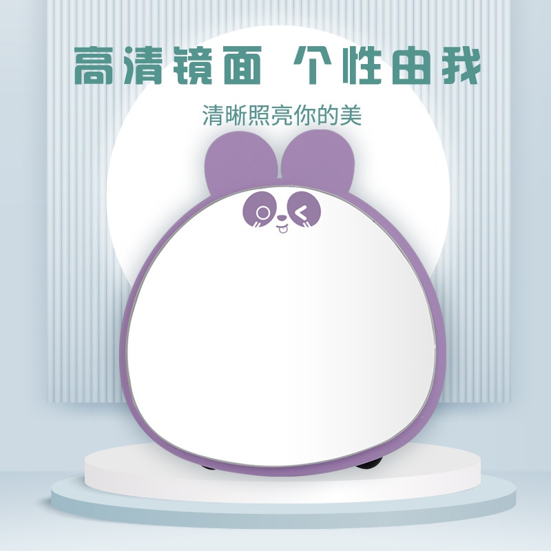 Babpanda espejo de mesa de metal al por mayor de un solo lado espejo de escritorio de las niñas lindo colgante espejo de maquillaje