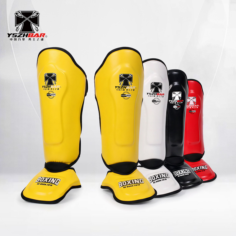 Warrior's Soul Boxing Sanda Adult Muay Thai Integrated Shin Guards and Instep Protectors Children's Leg Guards Fighting Protective Gear