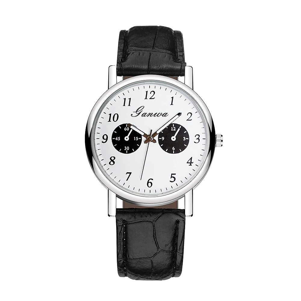 Quartz men's watch, classic style, PU strap, 38 mm dial