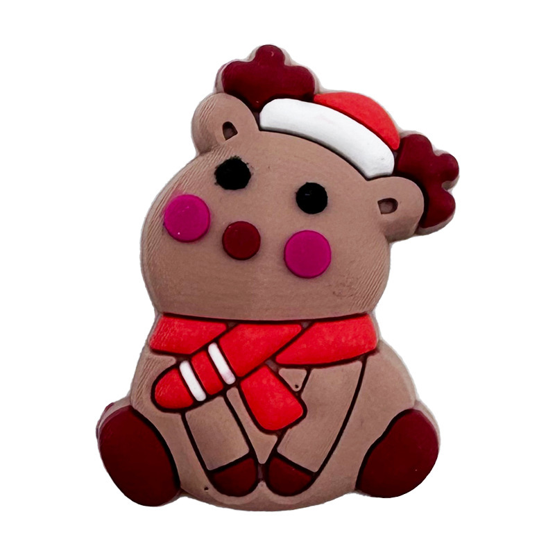メーカー卸売Q版クリスマス洞洞シューズアクセサリー、厚みのあるエポキシ樹脂製シューズフラワー、DIY装飾アクセサリーシューズバックル|undefined