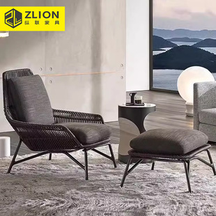 Outdoor Villa Rattan Sofa Outdoor Garden Courtyard Rattan Chair Furniture Hotel Balcony Leisure Lounge Chair Coffee Table Sofa