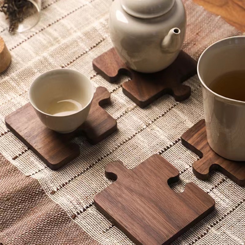 Al por mayor simple madera acolchada creativa almohadilla de aislamiento térmico almohadilla de comedor casera adorable colocación fábrica de madera maciza almohadilla de taza de cerámica