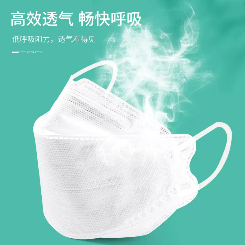 工厂定制KN95鱼形口罩黑白色支持打样印LOGO文字图案挂耳式口罩