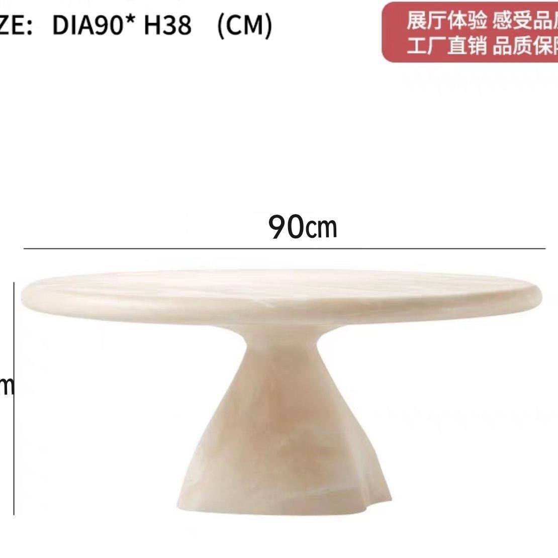 Mesa de té doméstica de madera sólida de crema, casa pequeña, alojamiento moderno nórdico, combinación de sala de estar móvil simple y redonda de alto nivel