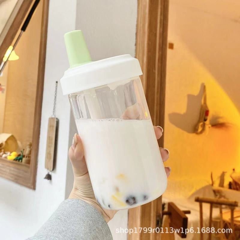 ストロー付きの新しいスタイルのプラスチックカップ、パールミルクティーを吸うことができ、見栄えの良い大容量のポータブルフルーツティーカップ、ギフトロゴ付き|undefined
