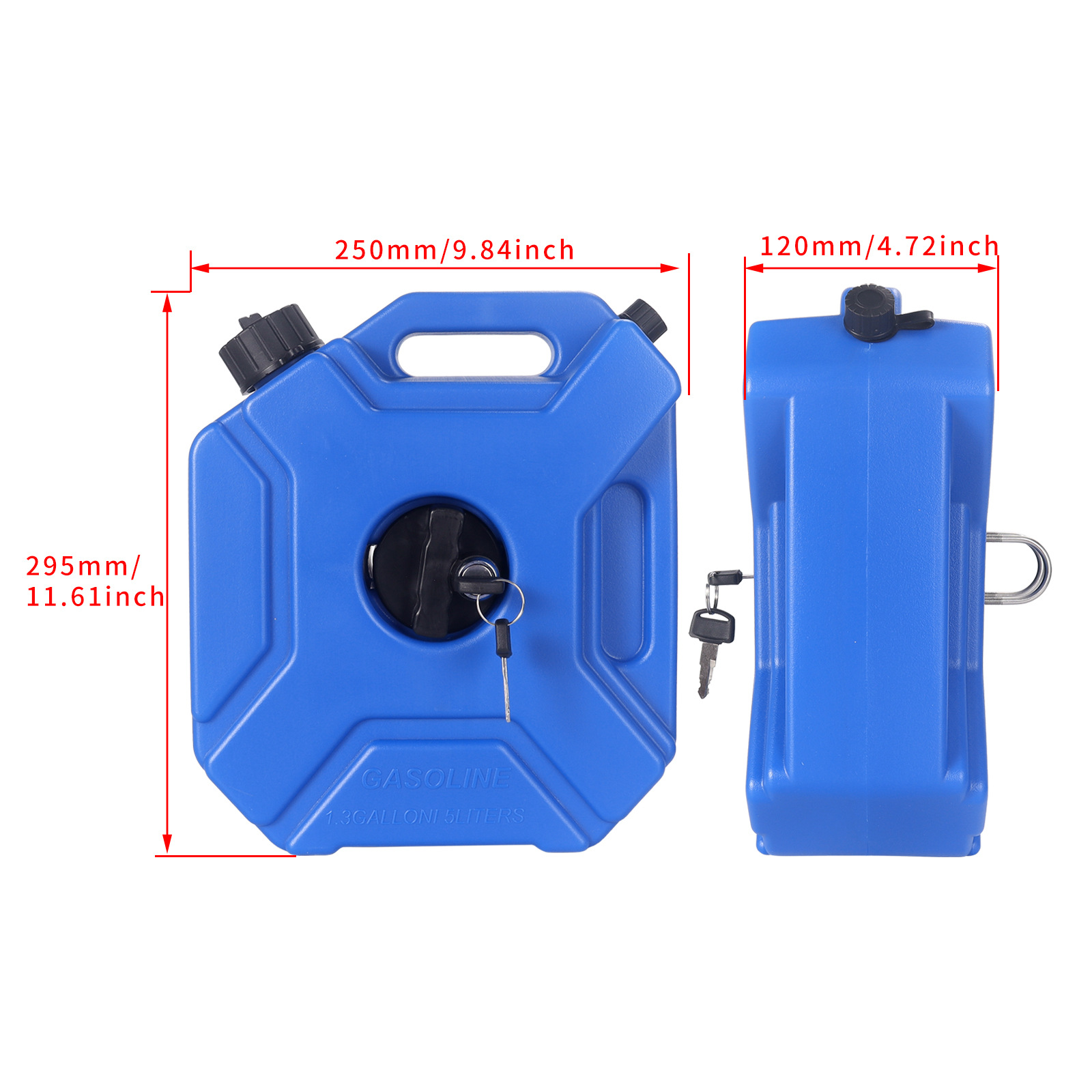 Wholesale Car and Motorcycle Spare Fuel Tank 5L with Lock Emergency Oil Pot Diesel Gasoline Plastic Oil Barrel Thickeneded Cross-Border