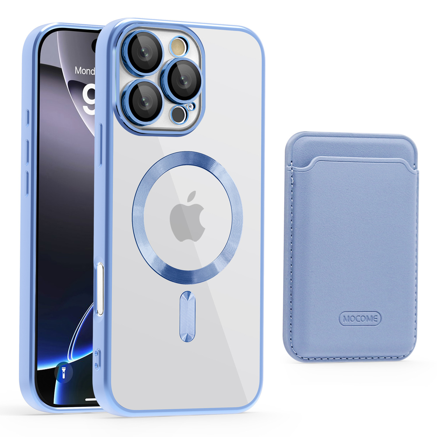 Gold Shield CD Magnetic Case + Card Bag para iPhone16 Apple 15PM Case a prueba de caídas transfronterizas