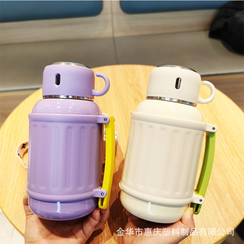 Gran capacidad de acero inoxidable 316 separación de agua de té vacío taza de aislamiento térmico conveniente portátil botella de agua de correa universal