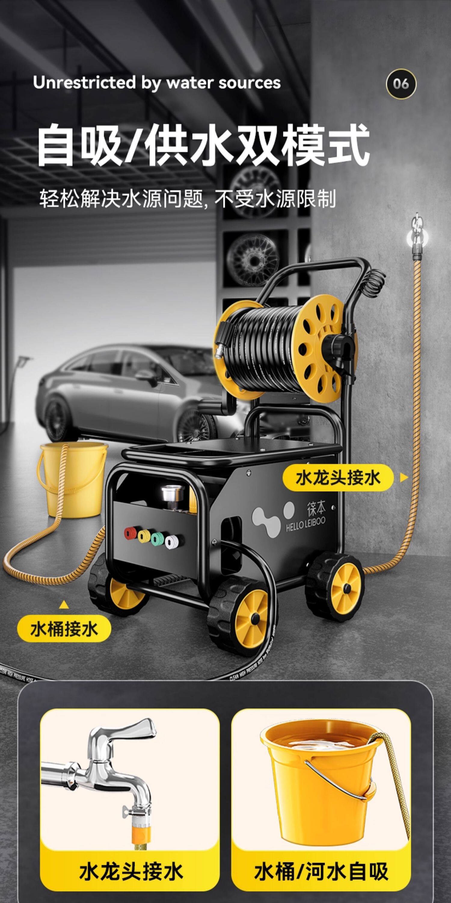 Car wash machine high-pressure water gun for home use 220V car wash tool powerful floor cleaning booster pump high-power air conditioner cleaner
