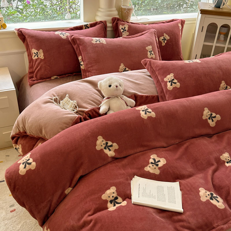 Invierno flor de leche de invierno cubierta de edredón 150x200 invierno flange coral cubierta de edredón individual más edredón