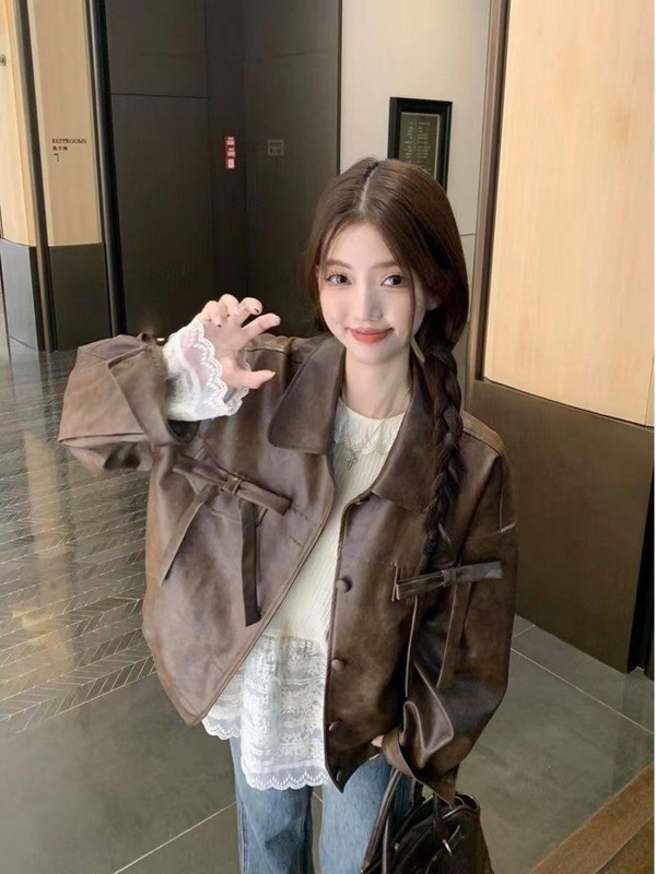 蕾丝花边拼接圆领长袖针织衫女秋季穿搭甜酷风初秋甜美少女上衣服|undefined