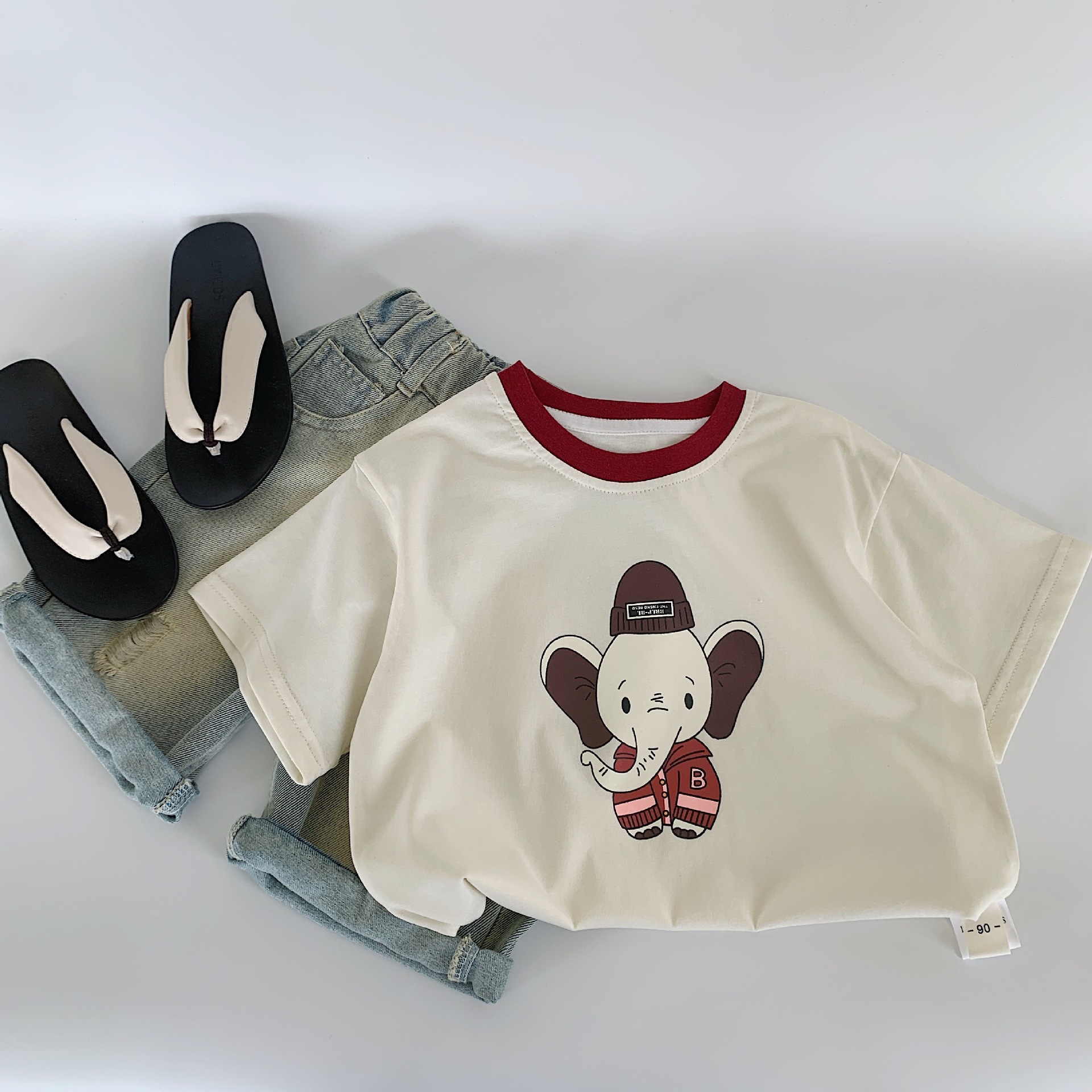 [Precio diario 14.99 RMB] Maibao niños camiseta de mangas cortas de verano 2025 camiseta impresa para bebés de hombres y mujeres