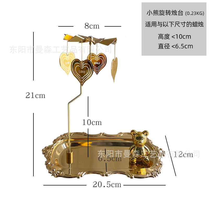 Luz de lujo plata giratoria aromaterapia candelabro bandeja retro europeo romántico oro linterna decoración del hogar