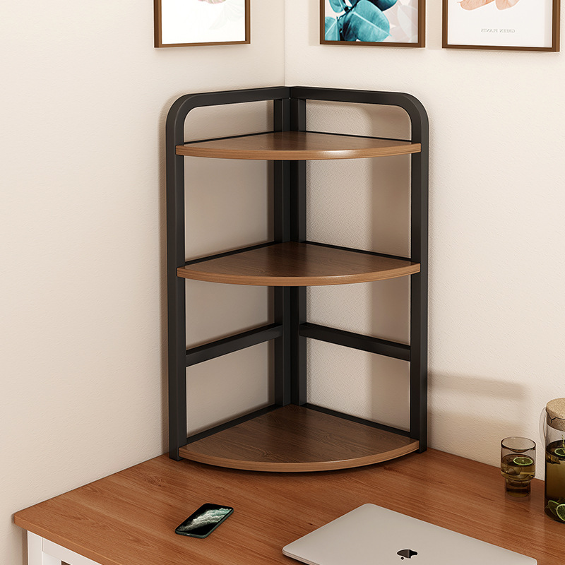 Estante de escritorio estante de escritorio de oficina esquina de escritorio estante de almacenamiento simple esquina de pared triángulo escritorio pequeño gabinete de libros