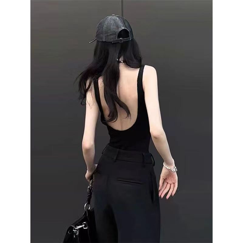 Big U-back Hot Top Women's American-style Backless Outer Wear Sling Base Vest with Chest Pad with Anti-slip Strip