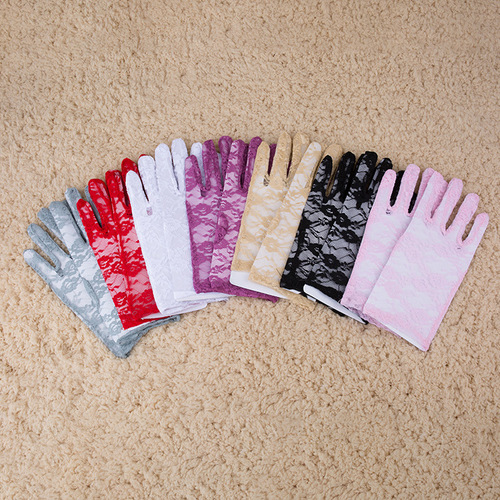 2024 new style driving electric car ladies short sexy lace sun protection gloves wedding bridal gloves