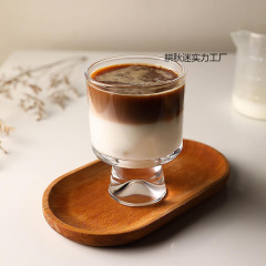 ins风高脚雪糕杯 高颜值玻璃杯子甜筒杯咖啡杯富士山杯果汁杯水杯