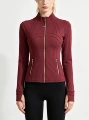 Burgundy gold zipper