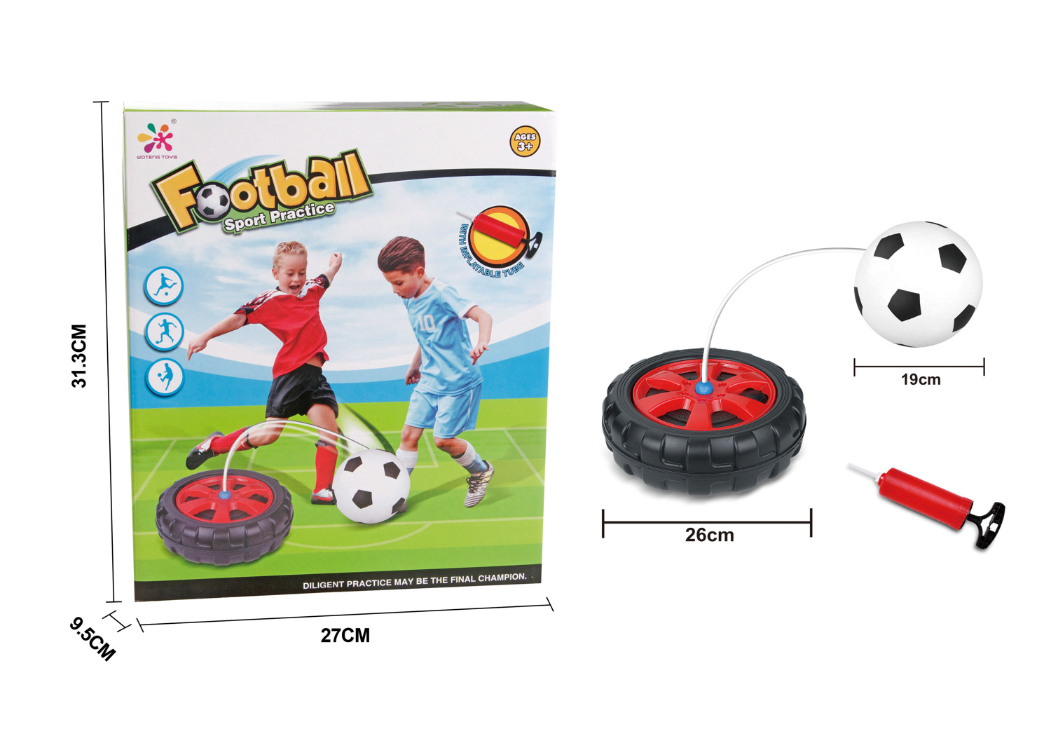 Base de entrenamiento de fútbol para niños transfronterizos con juguetes de pelota entrenador de fútbol interior y exterior con juguetes de pelota de rebote de línea
