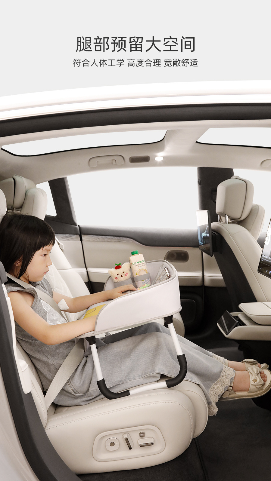 Car-Mounted Small Table for Girls, Foldable Dining Table for the Driver's Seat, Makeup Tool, Computer Workstation, Car Passenger Seat