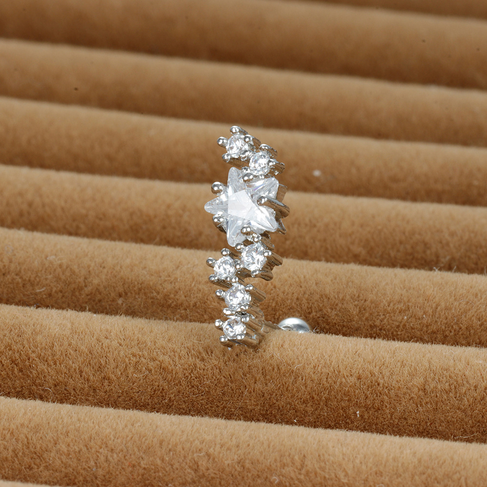 3g Weight Zircon Inlay Material Cartilage earrings Classification 1 Piece Quantity Daily Occasion Stainless Steel Material Geometric Pattern Women's Gender Plating, Inlay Design Simple Style Style 1 Piece Simple Style Geometric Plating Inlay Stainless Steel Zircon Cartilage Earrings 20