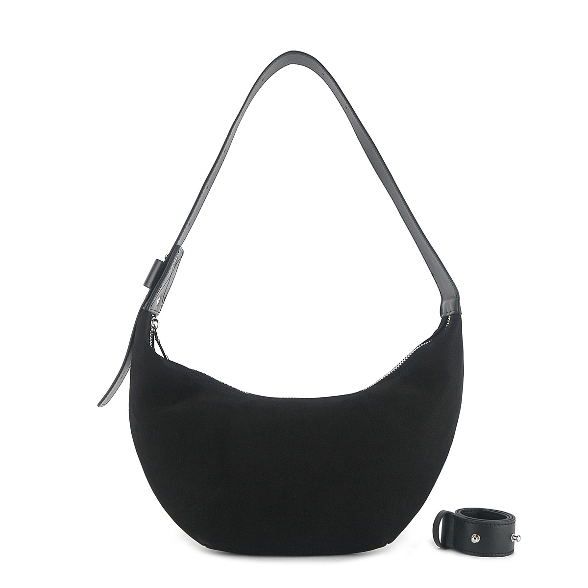 Women's Autumn/Winter New Maillard Retro Commuter Crescent Bag Top Grain Cowhide Underarm Shoulder Crossbody Hobo Bag - Thumbnail 6