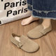 Birkenstock Shoes for Women 2025 Spring and Autum New Style Soft Flats Retro Flats for Pregnant Women Casual British Style Round-Toe Bean Shoes