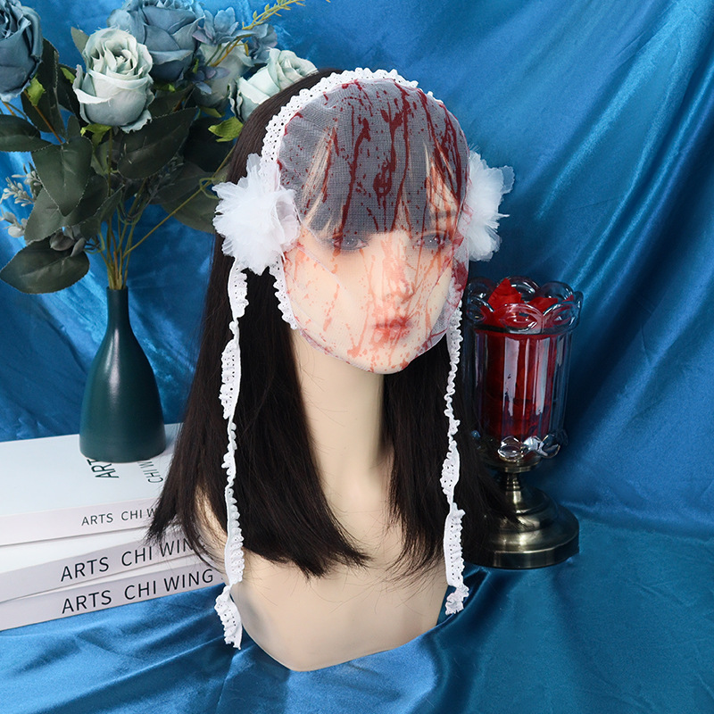 Amazon transfronterizo de encaje negro velos de cabello agujeros grandes toque de malla foto de fiesta de belleza TK