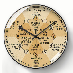 Traditional Chinese Medicine Shop Physiotherapy Wall Clock Health Center Clock Twelve Hours Radio Clock Meridian Flow Moxibustion Shop Wall Clock