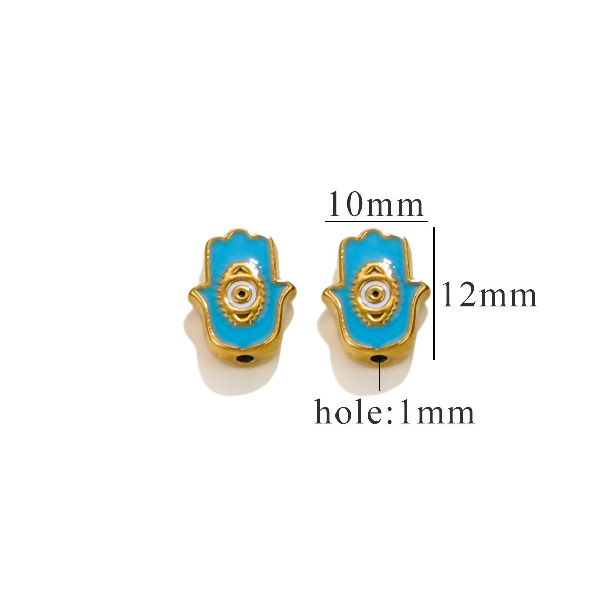 Cuentas cuadradas de acero inoxidable europeas y americanas, cuentas de ojos de doble cara con goteo de esmalte, cuentas divisorias, cuentas sueltas, accesorios de joyería de bricolaje al por mayor