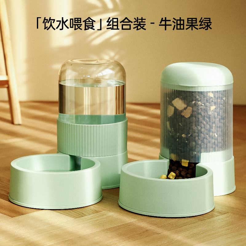 Transfronteriza de gran capacidad para mascotas alimentador automático de alimentos para gatos dispositivo para beber perro gato tazón combinación de tazón para mascotas suministros para mascotas