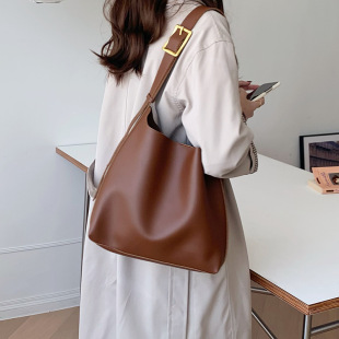 2024 New Easiest for Match Ins Large Capacity Bag Women's Lazy Feng Shui Bucket Bag Retro Shoulder Crossbody Bag Tote Bag