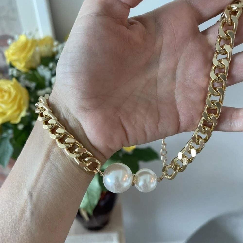 Necklace Classification IG Style Geometric Imitation Pearl Alloy Wholesale Necklace